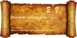 Rendek Veronika névjegykártya